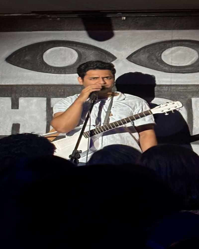 Kenny Sebastian performing at Hideout Comedy Club